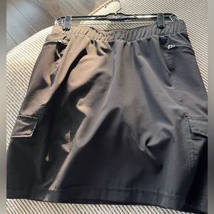 Black long women’s small cargo skort